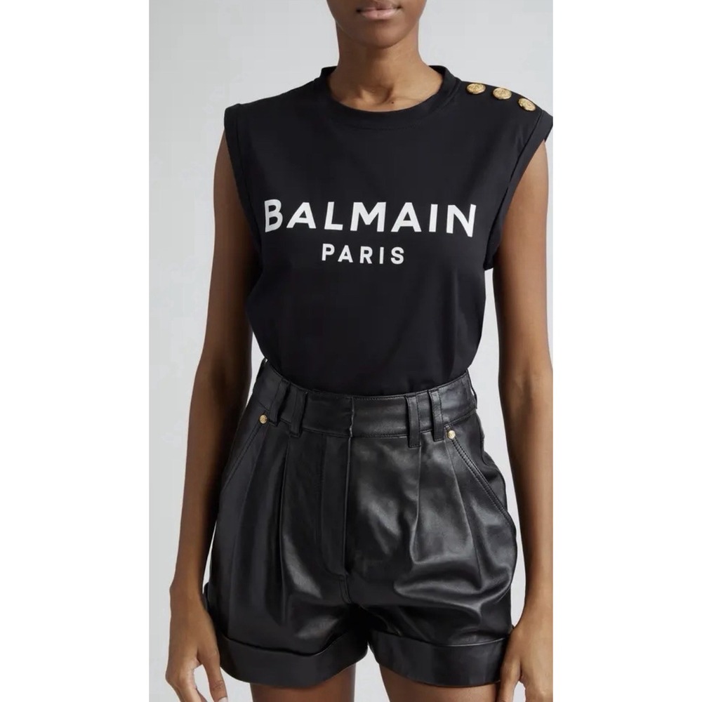 Balmain Women's T-shirt Black Retails For $590